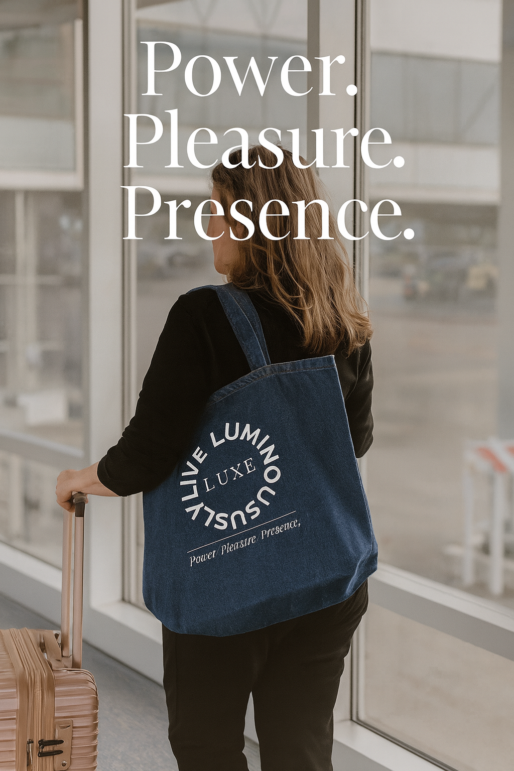 Live Luminously - Limited Luxe Denim & White Tote — Collector’s Artefact