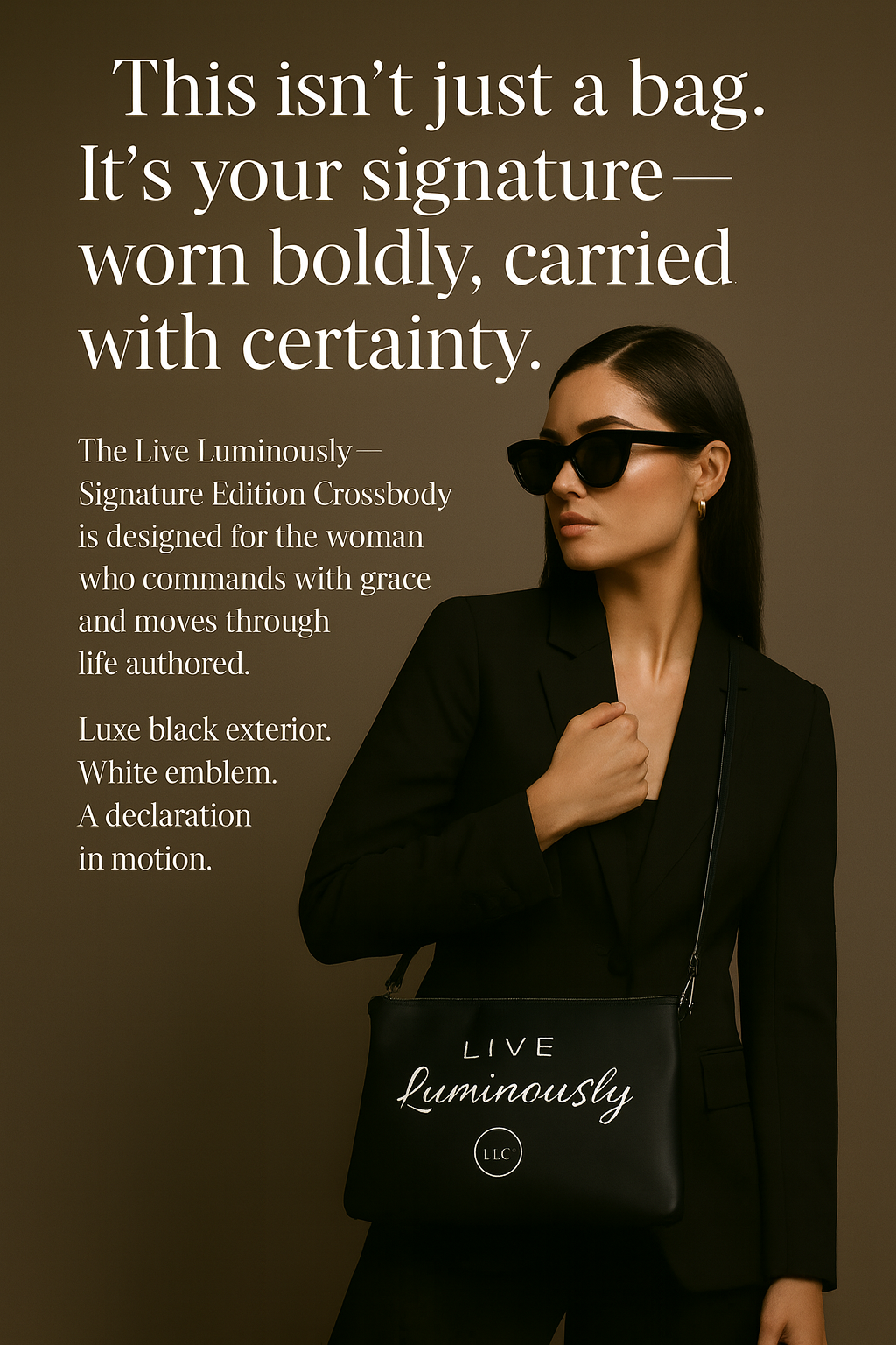Live Luminously – Signature Edition Crossbody – In Black & White - Street to Soirée