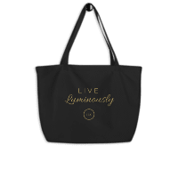 Live Luminously – Signature Edition Carryall Tote in Gold Writing – Market to Martini