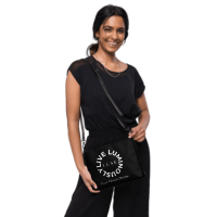 Live Luminously – Platinum Edition Crossbody – In White Writing - Street to Soirée