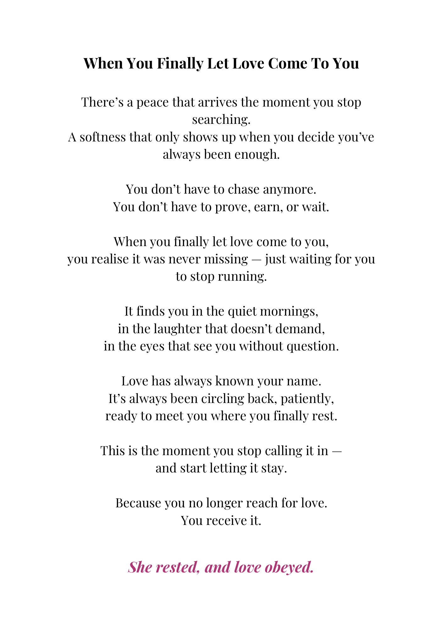 Chosen. Loved. Enough.