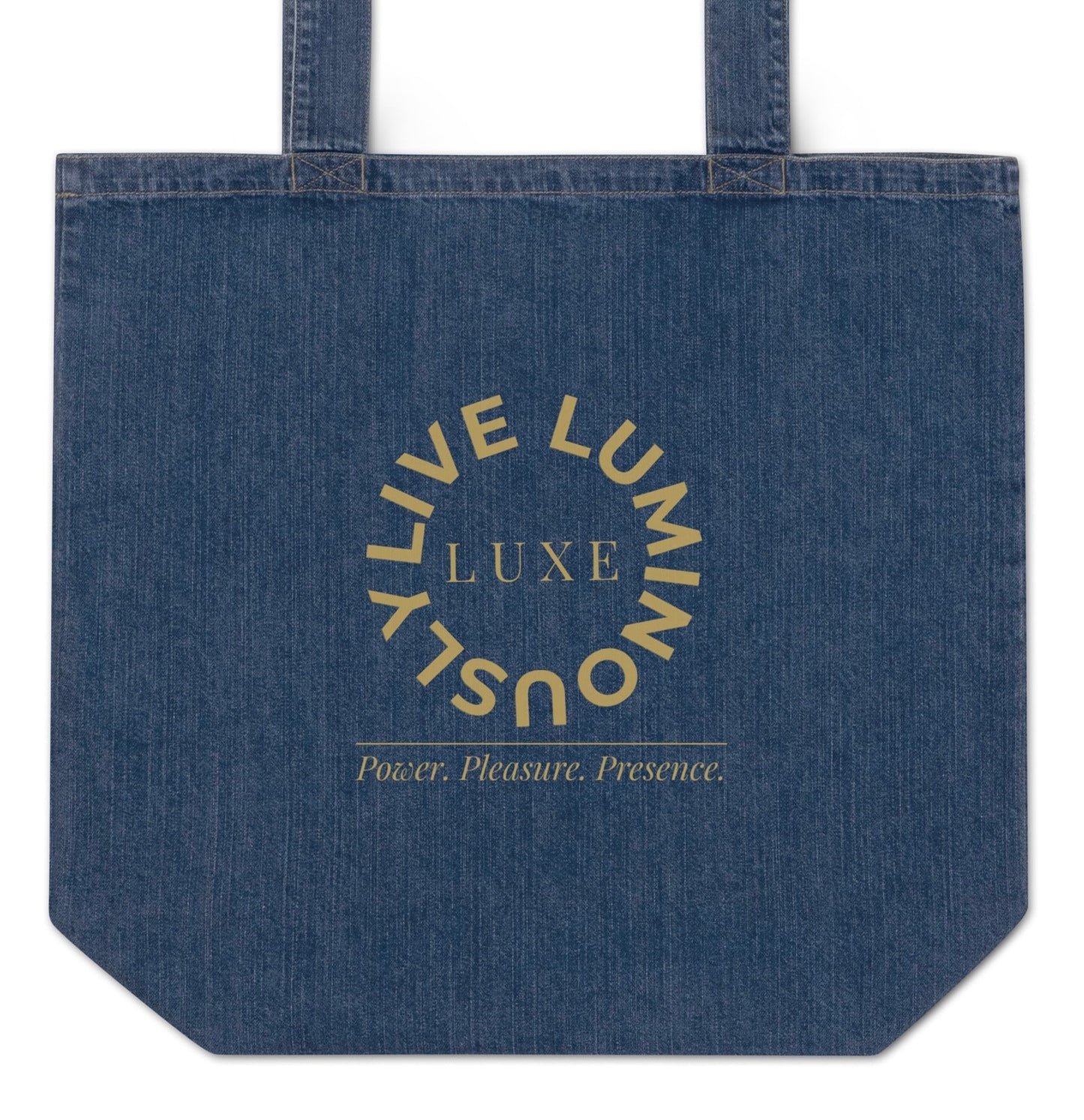 Live Luminously - Limited Luxe Denim & Gold Tote — Collector’s Artefact