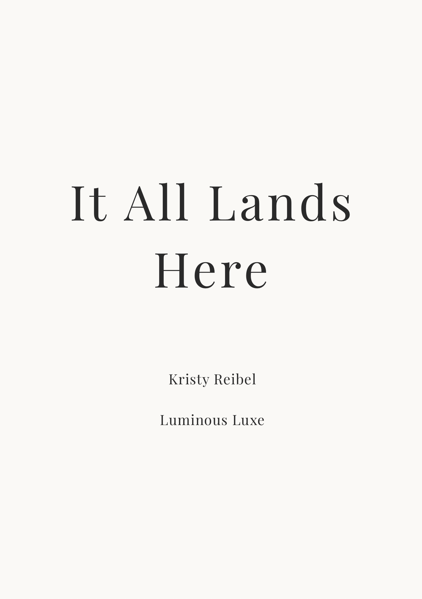 08 It all Lands Here — The Private Pages